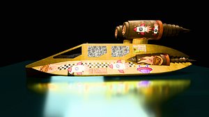 Stylized Cartoon Sci Fi Spaceship 3D Model 3D model