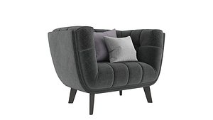 3D Modway Bestow Upholstered Fabric Armchair model