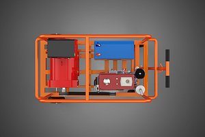 CAGE GENERATOR SET GENSET DIESEL ENGINE POWER DYNAMO ALTERNATOR 3D model
