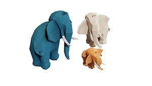 Sculpture Elephant Set 3D model