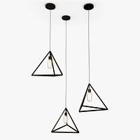 Modern 3-Light Triangle Pendant Light Filament Bulbs