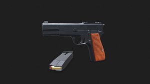 Browning Hi-Power Low-poly PBR Free