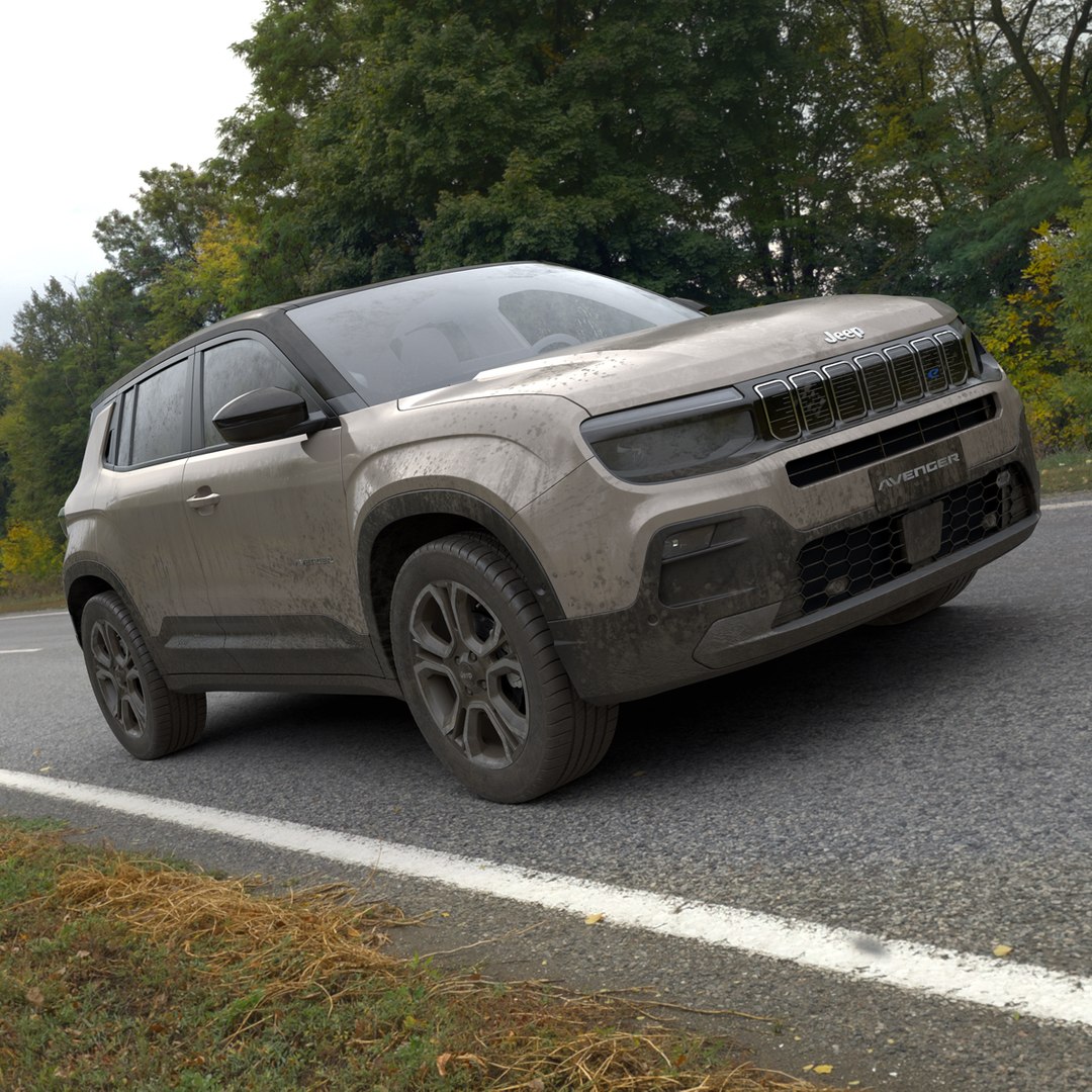 Jeep Avenger Beige Dirty 3D model preview