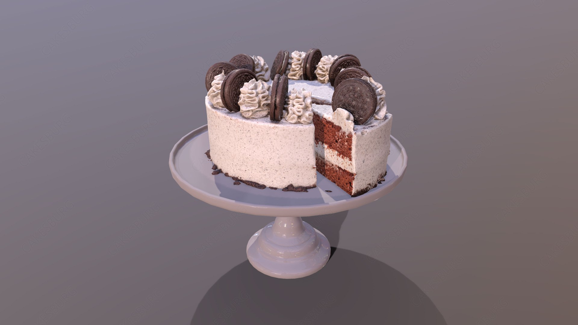 Sliced Oreo Cookie Cake 3D model - TurboSquid 1971898