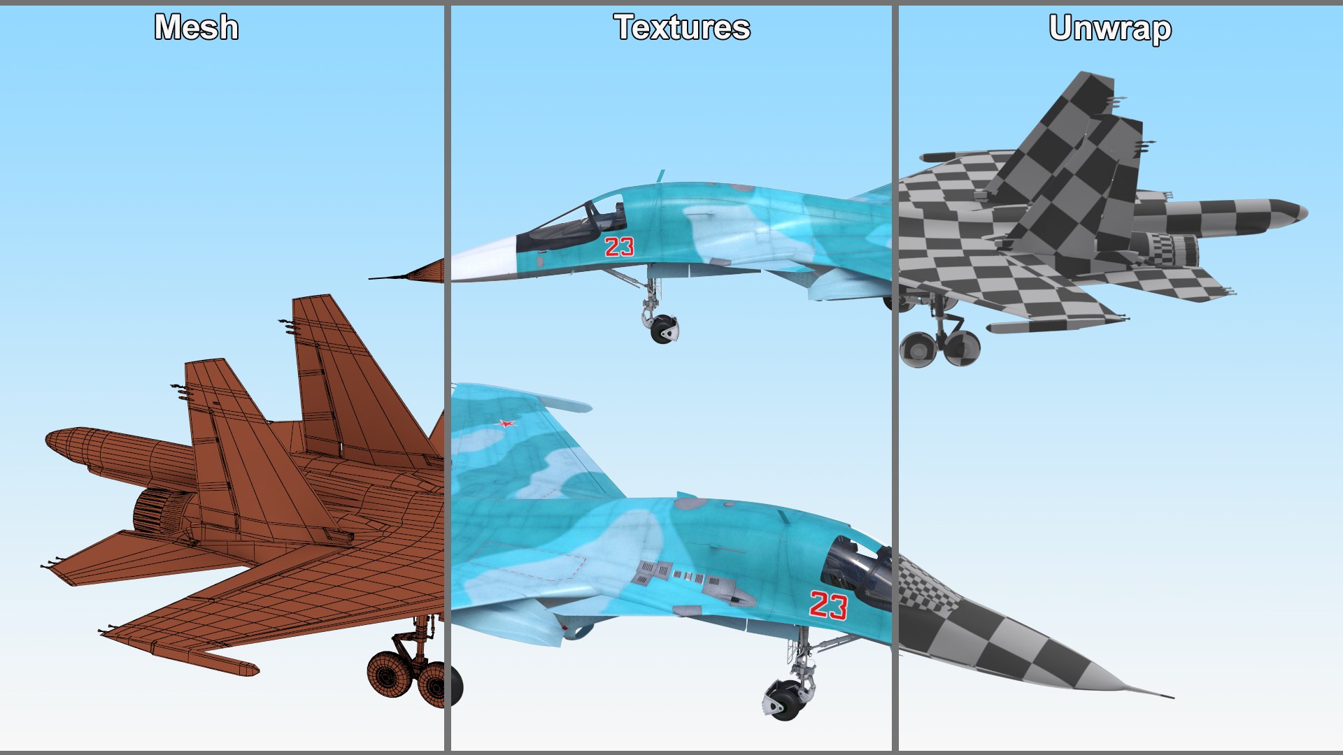 3D Sukhoi SU-34 Fighter Jet Rigged https://p.turbosquid.com/ts-thumb/O5/E4xktL/xu/sukhoi_su34_fighter_jet_rigged_025/jpg/1743080848/1920x1080/fit_q87/0f9df316ff76d767807af3a226ec4a7b0a453e1c/sukhoi_su34_fighter_jet_rigged_025.jpg