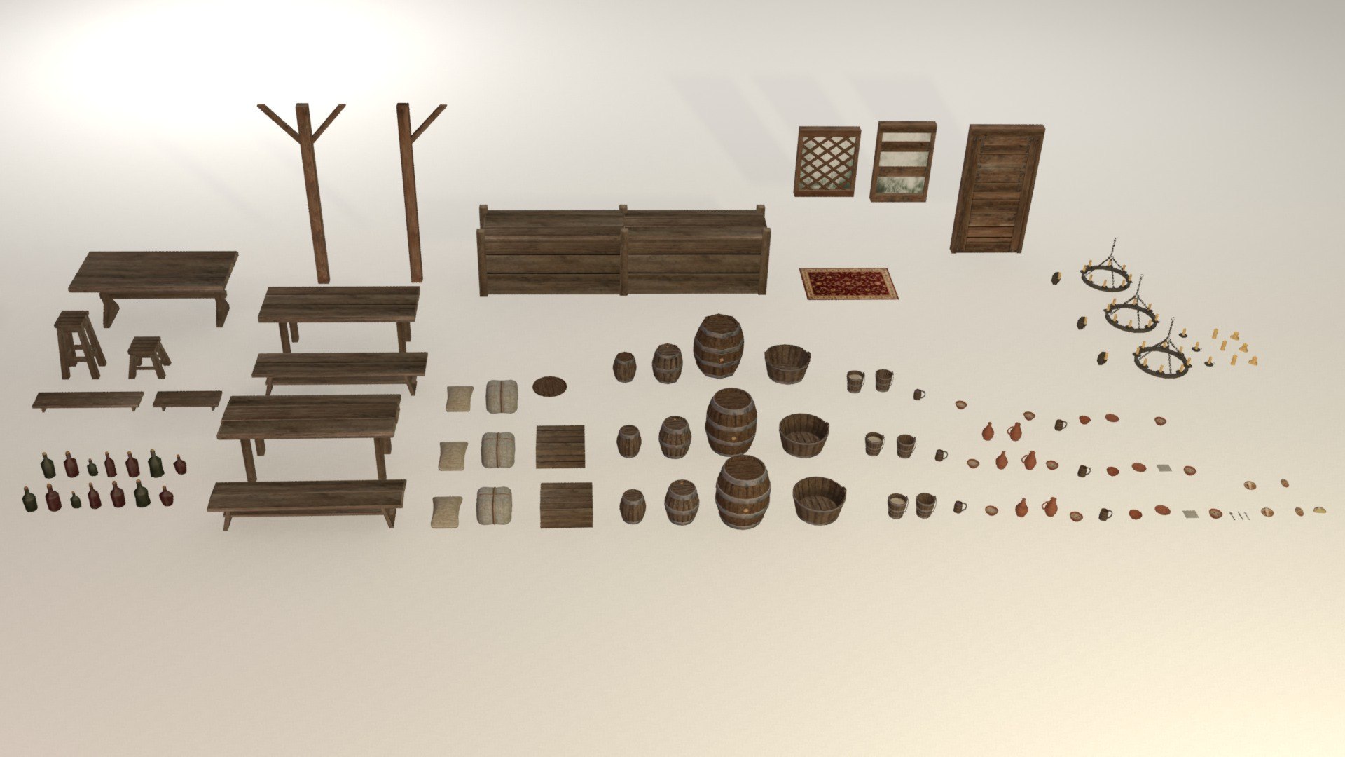 3D Model Tavern Inn Props Pack - 50 Plus Items Collection - TurboSquid ...