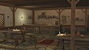 3D model Tavern inn props pack - 50 plus items collection
