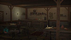 3D model Tavern inn props pack - 50 plus items collection