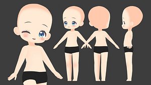 Anime Chibi Base Mesh 3D model