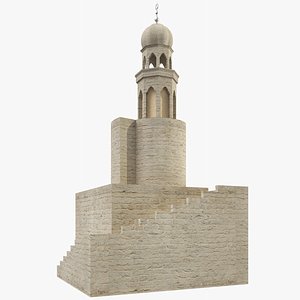 3D mosque minaret tower