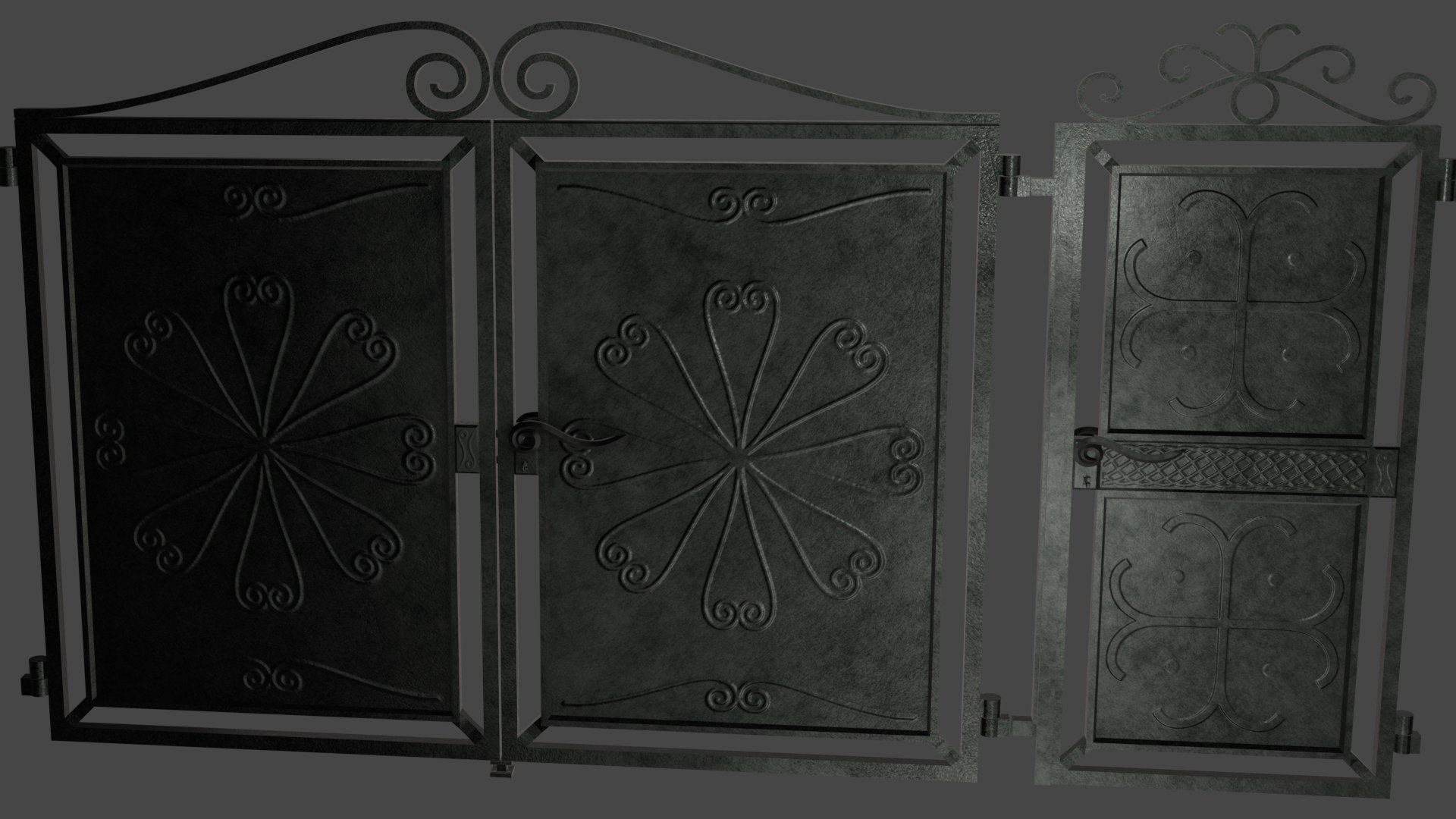 Modular Animated Gate And Door With Fences 3D - TurboSquid 2208041