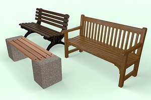 3D Park Benches