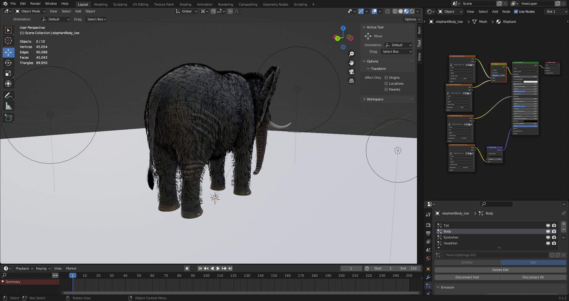 3D Fur Elephant Rigged In Blender Zbrush - TurboSquid 1937746