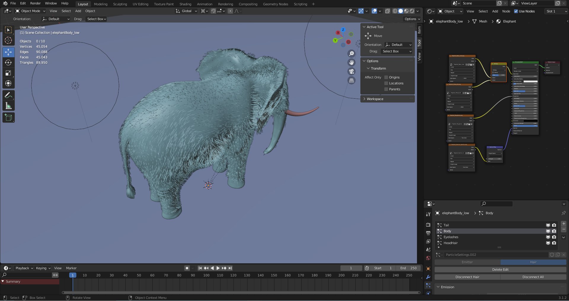 3D Fur Elephant Rigged In Blender Zbrush - TurboSquid 1937746