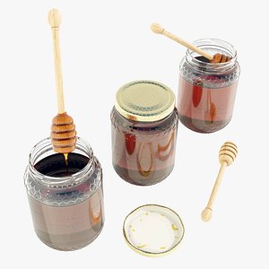 3D Glass Honey Jars