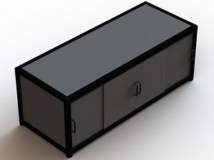 3D Aluminum Storage Cabinet with Sliding Doors