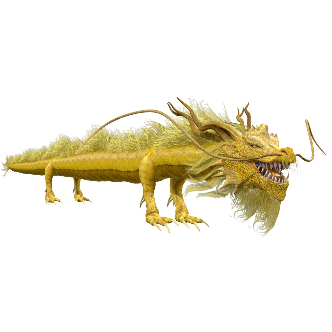 Golden Chinese Dragon Model - TurboSquid 2230573