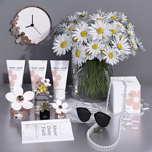 3D daisy perfume model