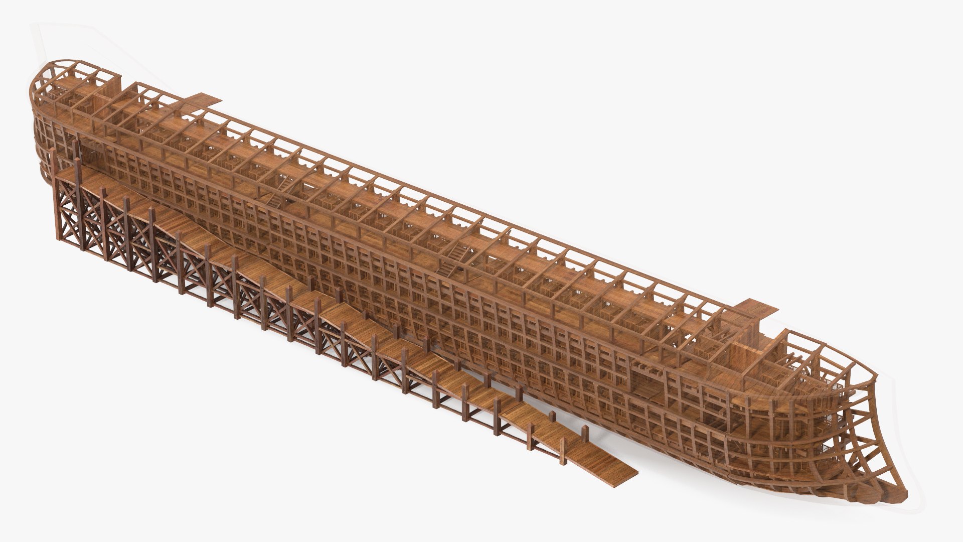 Noah Ark Cross Section With Transparency 3D Model