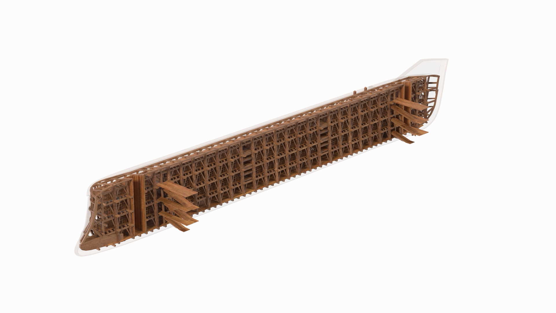 Noah Ark Cross Section With Transparency 3D Model