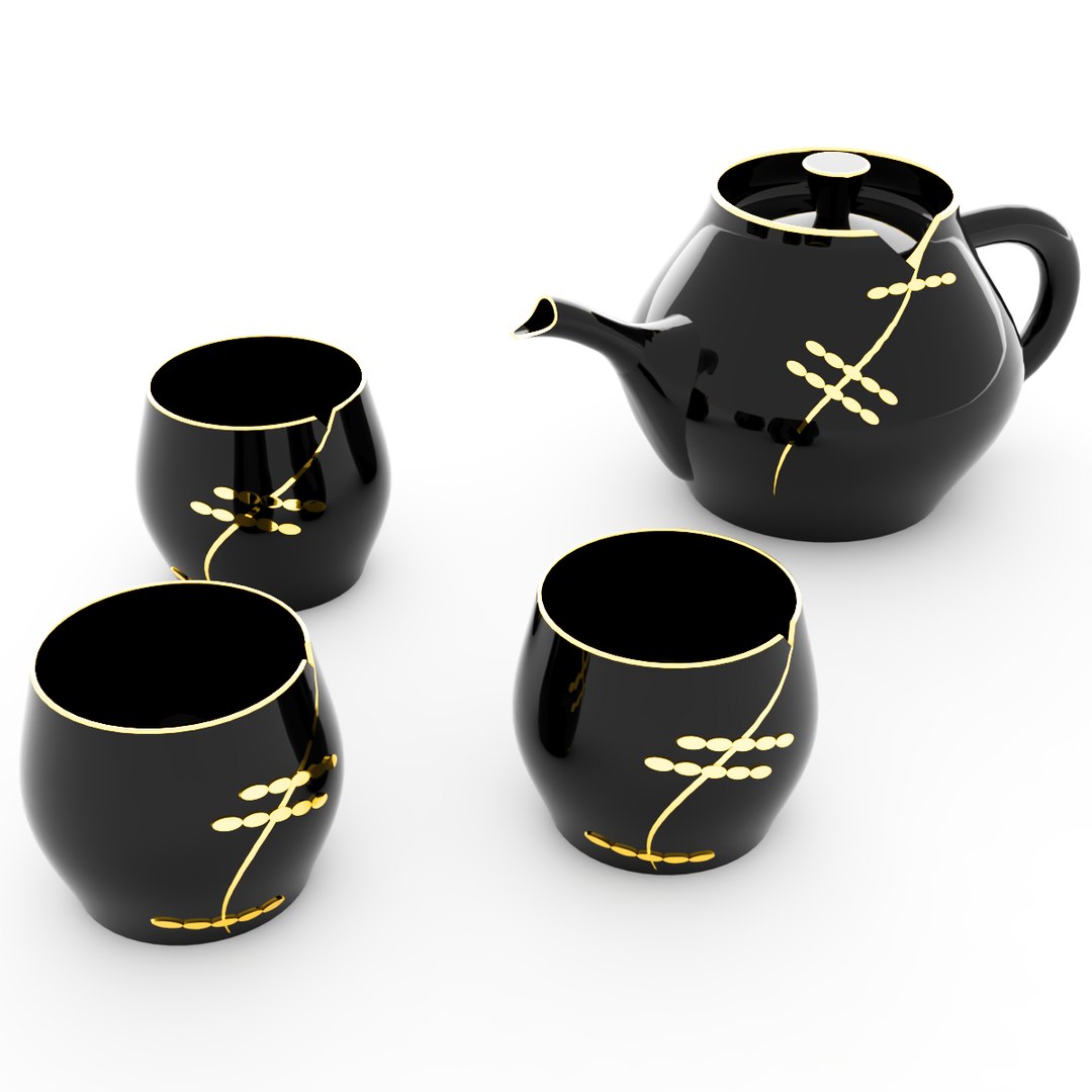 Chinese tea set 3D model TurboSquid 2054811