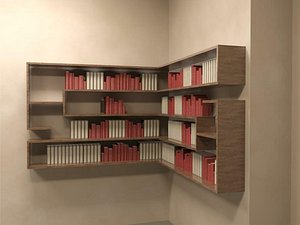 3d model book shelf