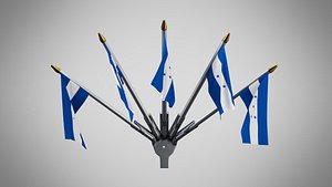 Wall Mount Flags 5 Of Honduras 3D model