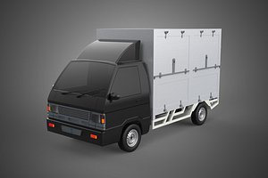 3D BOX TRUCK PICKUP CARGO FREIGHT CUBE VAN CAR model