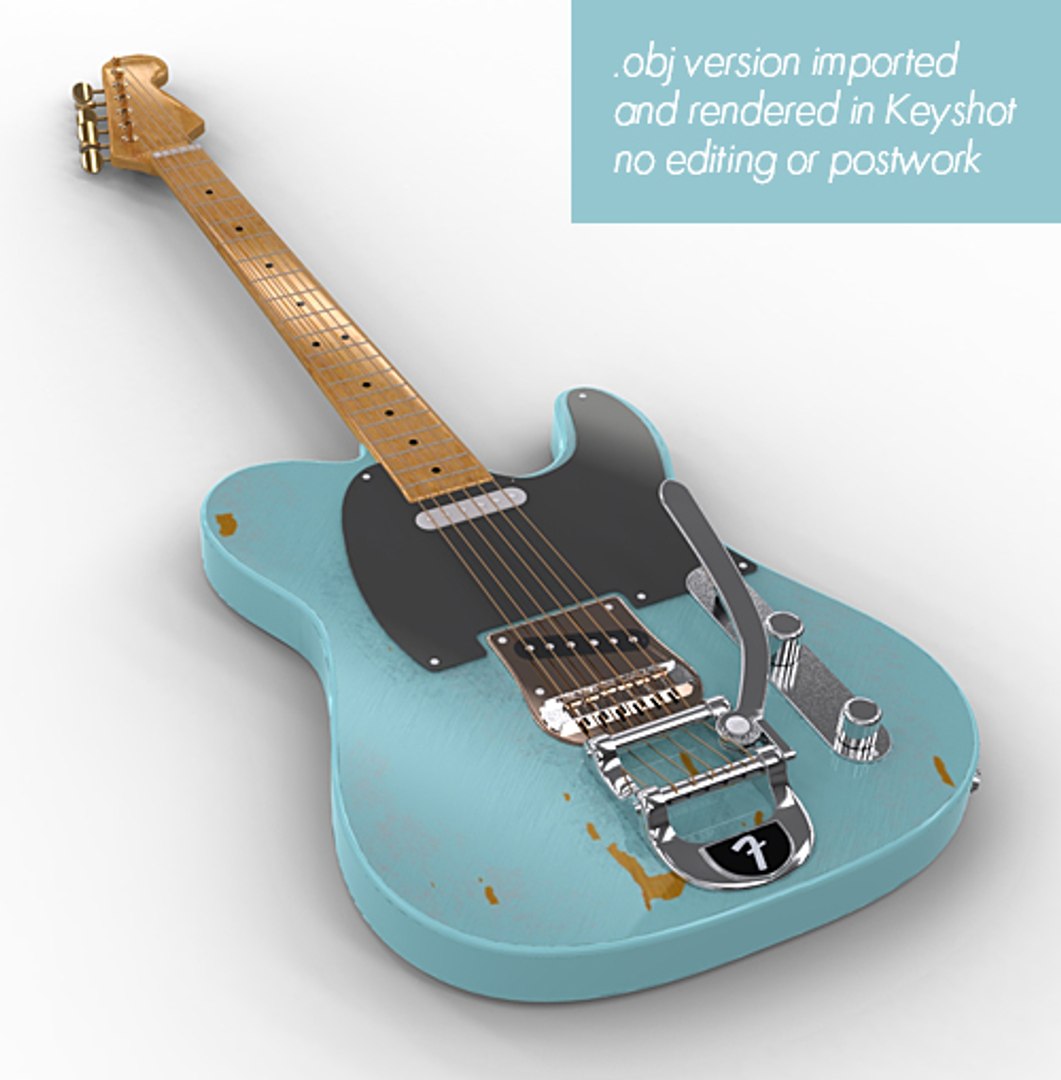3d Fender Telecaster Lightwave Electric Guitar