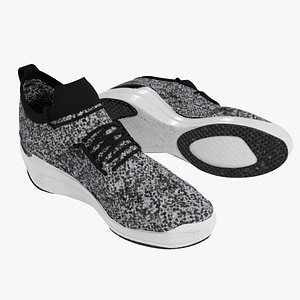 3D Sneakers Black and White Fabric model