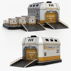 3D Sci-Fi Storage Buildings