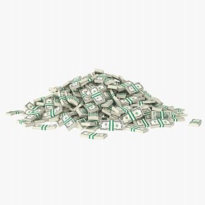 2 dollar bill stack 3D model