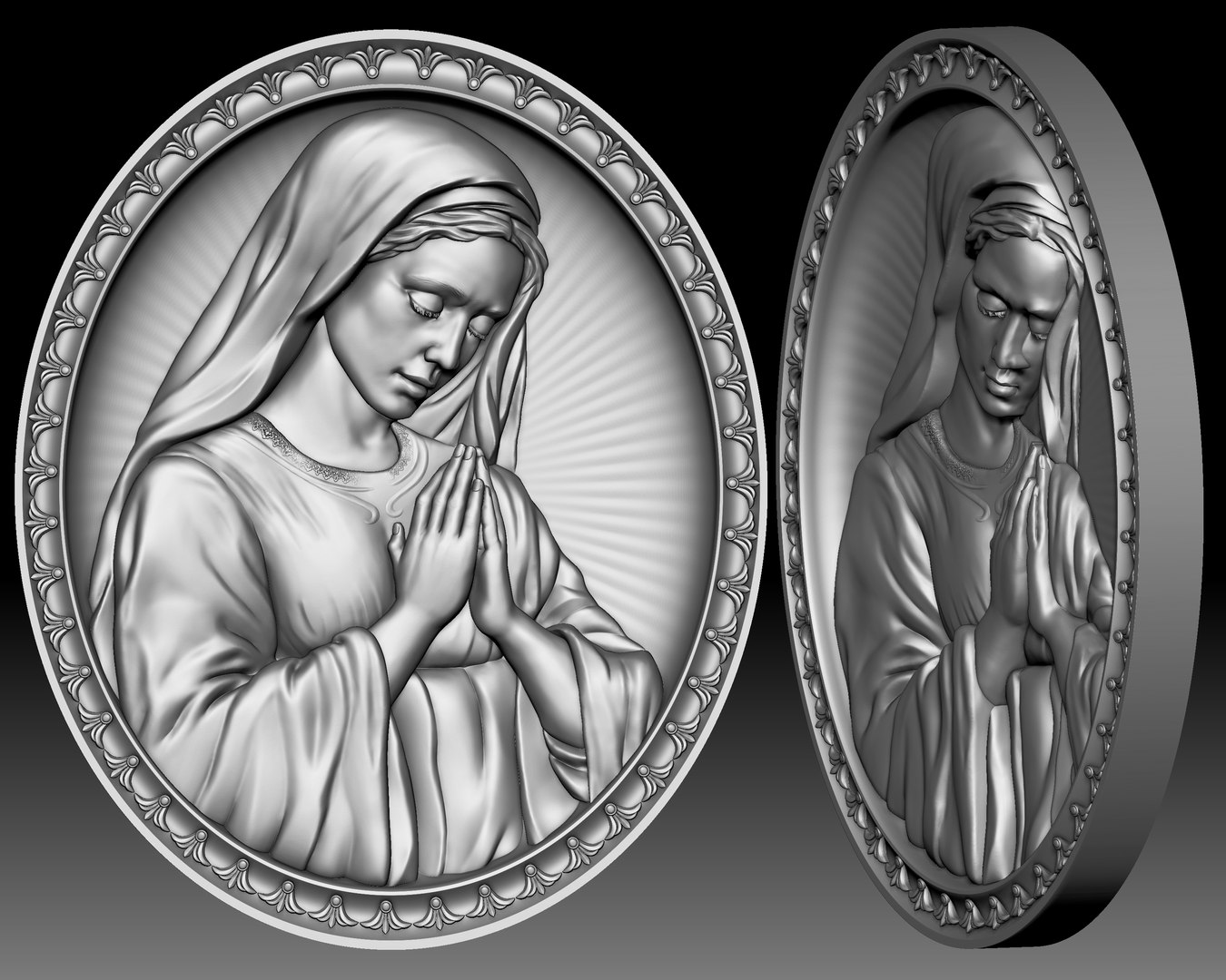 3D model Virgin Mary bas-relief for CNC router or 3D printer https://p.turbosquid.com/ts-thumb/O6/TctjZp/07/11/jpg/1711157489/1920x1080/fit_q87/e2ff45e9bc457e605f45b9c2d3d7951e9fe13c4e/11.jpg