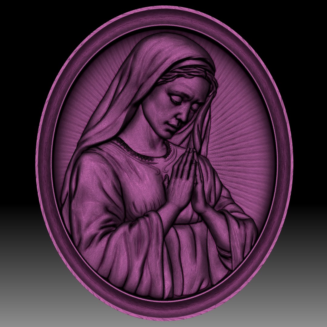 3D model Virgin Mary bas-relief for CNC router or 3D printer https://p.turbosquid.com/ts-thumb/O6/TctjZp/X8/wireframe2/jpg/1711157738/1920x1080/fit_q87/790bfd950a06da9055da4d6849329821bc8b9a3a/wireframe2.jpg