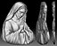 Virgin Mary bas-relief for CNC router or 3D printer