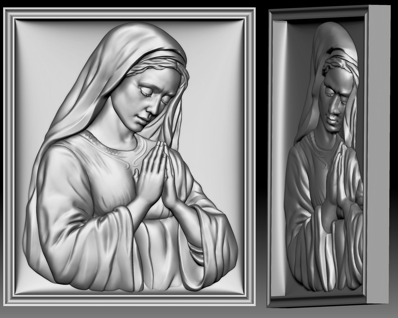 3D model Virgin Mary bas-relief for CNC router or 3D printer https://p.turbosquid.com/ts-thumb/O6/TctjZp/ir/13/jpg/1711157491/1920x1080/fit_q87/04f878a41bd318e09b451e9904e4a3ef5ed934e8/13.jpg