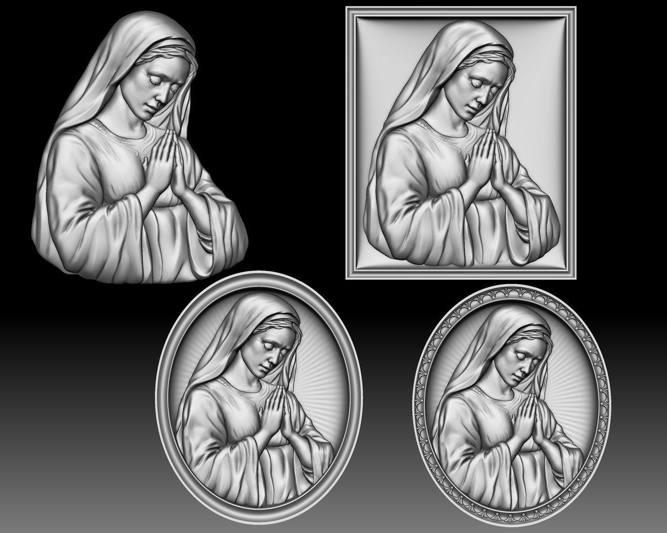 3D model Virgin Mary bas-relief for CNC router or 3D printer https://p.turbosquid.com/ts-thumb/O6/TctjZp/oT/15/jpg/1711157485/1920x1080/fit_q87/4e89e848a726d93e90fe6cbd8ff41c5e489dc2d9/15.jpg