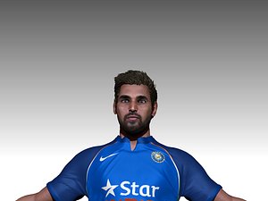 3D cricket athlete batsman model