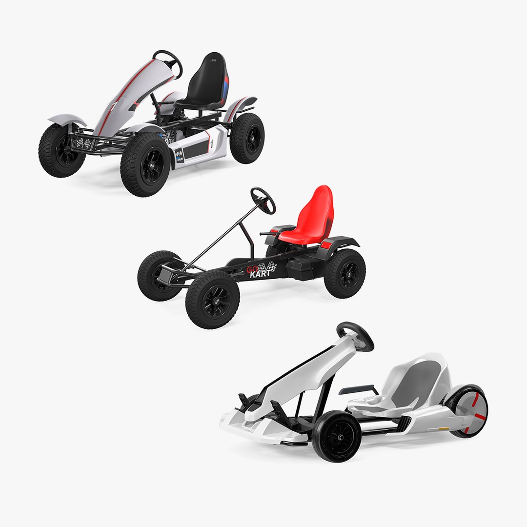 Rigged Pedal Karts Collection 3D model preview