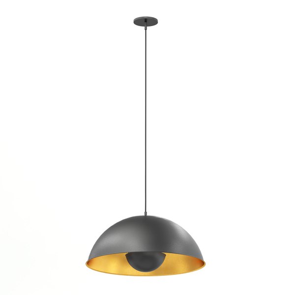 3D black hanging lamp model