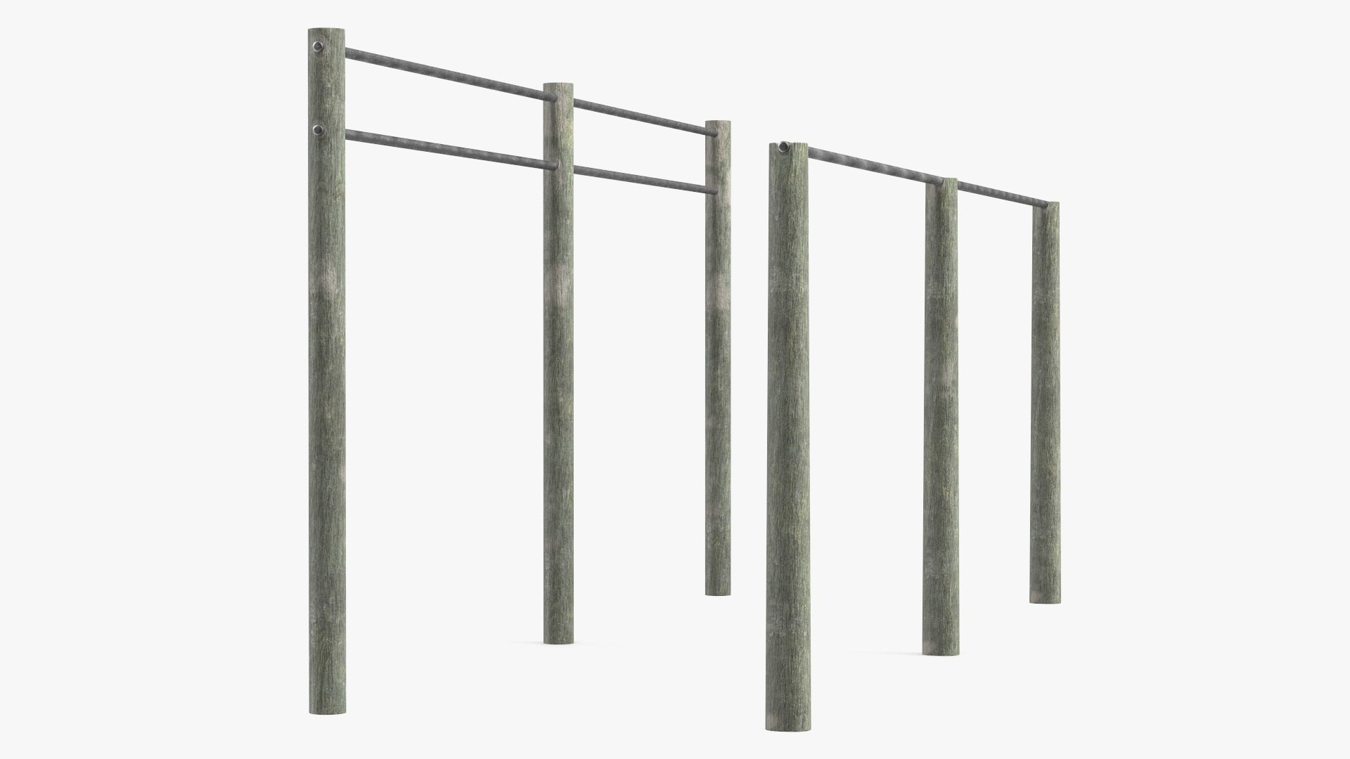 Outdoor Wooden Crossbars Old 3D model preview