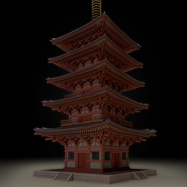日本の歴史的な五重塔/五重塔3Dモデル - TurboSquid 1502904