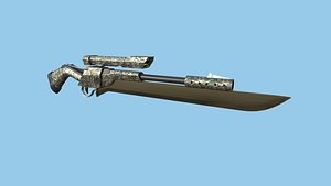 3D model Sniper Gunblade 04 Digital Camo - Character SciFi Design