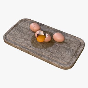 Egg on Cutting Board M1 3D model