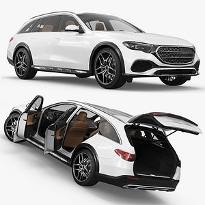 3D Premium Station Wagon Car with Sport Design White Rigged for Maya model