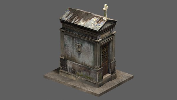 3D weathered mausoleum leaking