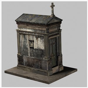 3D weathered mausoleum leaking