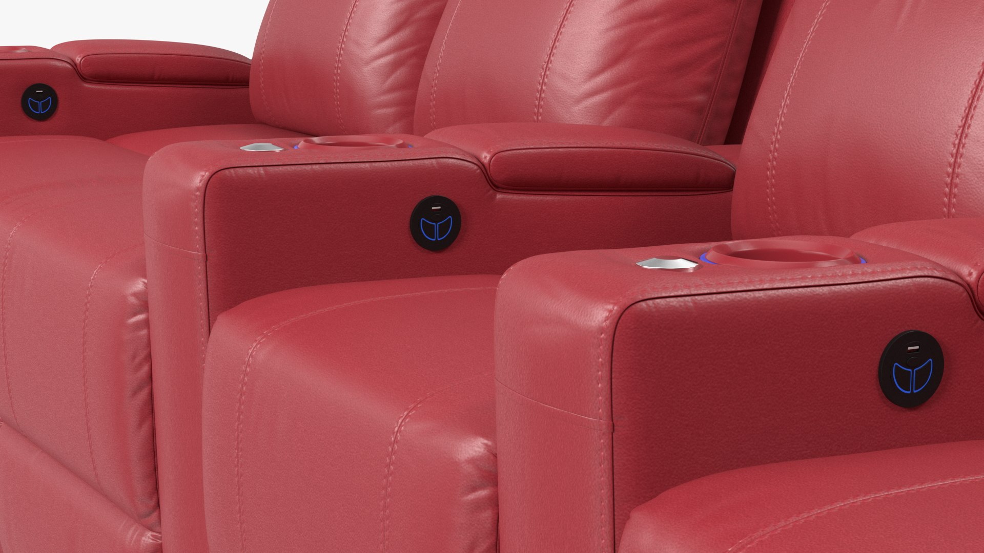 Valencia Home Theater Seating Row Of 4 Loveseat Red 3D TurboSquid 1925429