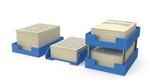 Stylized Paper Stacks 3D model