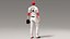 Lanciatore di baseball bianco animato in alta qualità, licenza editoriale